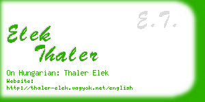 elek thaler business card